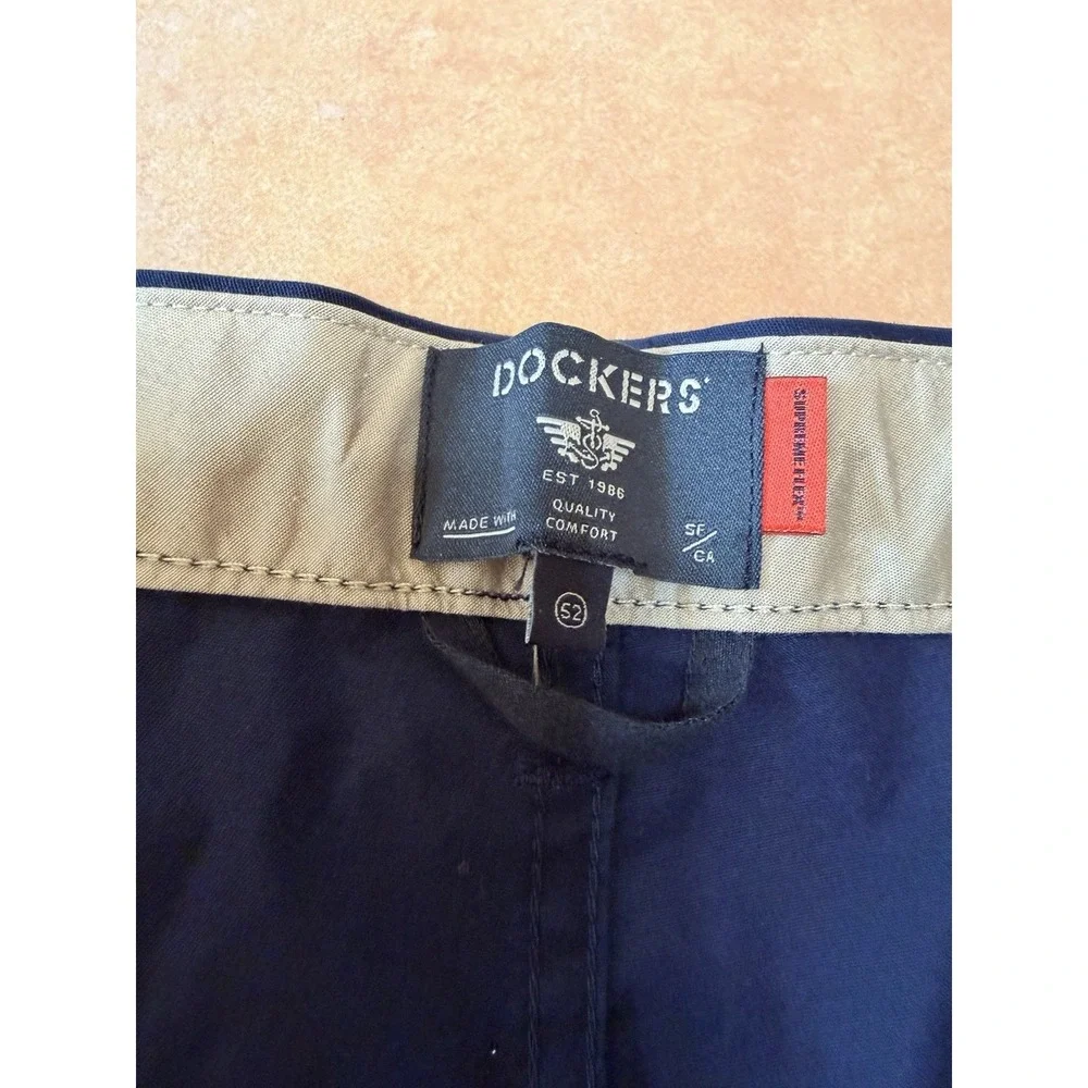 New! Big & Tall  Dockers Ultimate Shorts Supreme Flex Mens Size 52 Navy Blue
